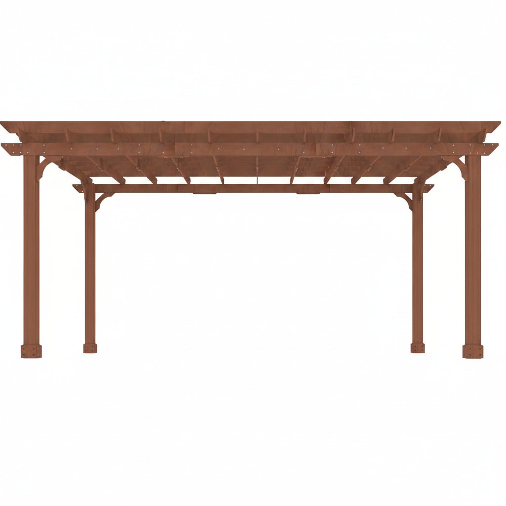 12X16 FT All Cedar Wood Wooden Pergola, Pergola Kit with Stakes, Quality Wood Supported Structure, Snow and Wind Supported, Outdoor Garden Shelter with Cedar Framed for Backyard, Deck, Lawn